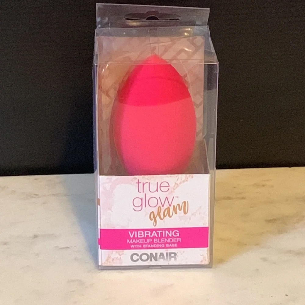 True Glow by Conair Vibrating Makeup Blender with Standing Base